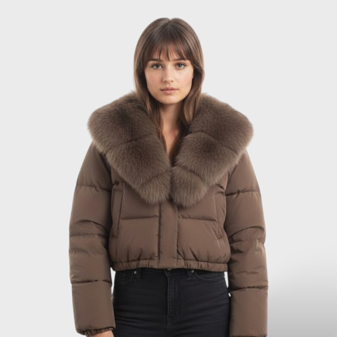 Veste d'Hiver Femme avec Col en Fourrure