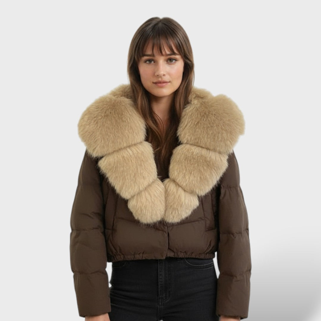 Veste d'Hiver Femme avec Col en Fourrure