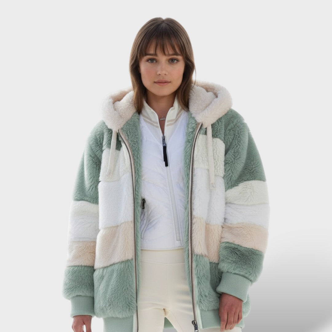 Manteau d'Hiver avec Capuche et Fermeture Éclair pour Femme
