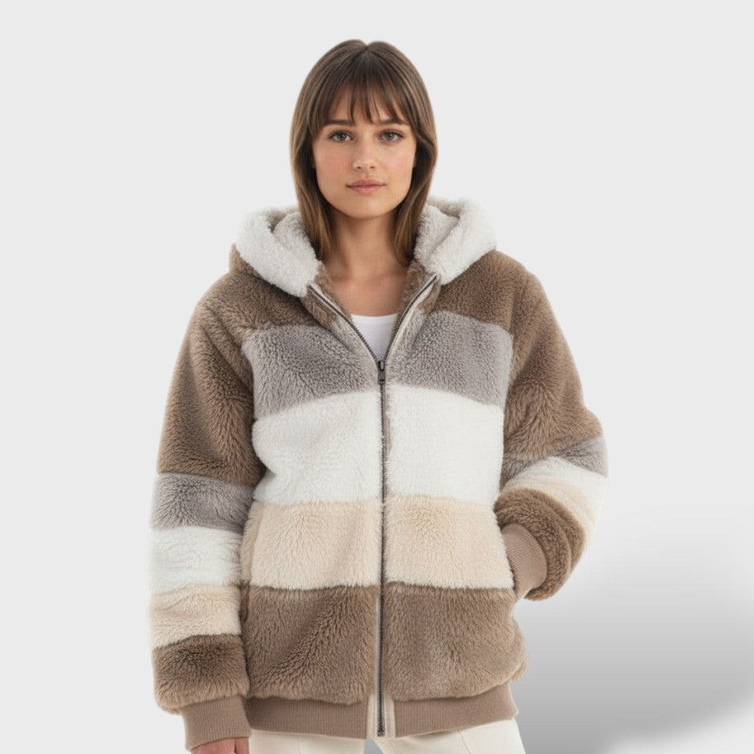 Manteau d'Hiver avec Capuche et Fermeture Éclair pour Femme