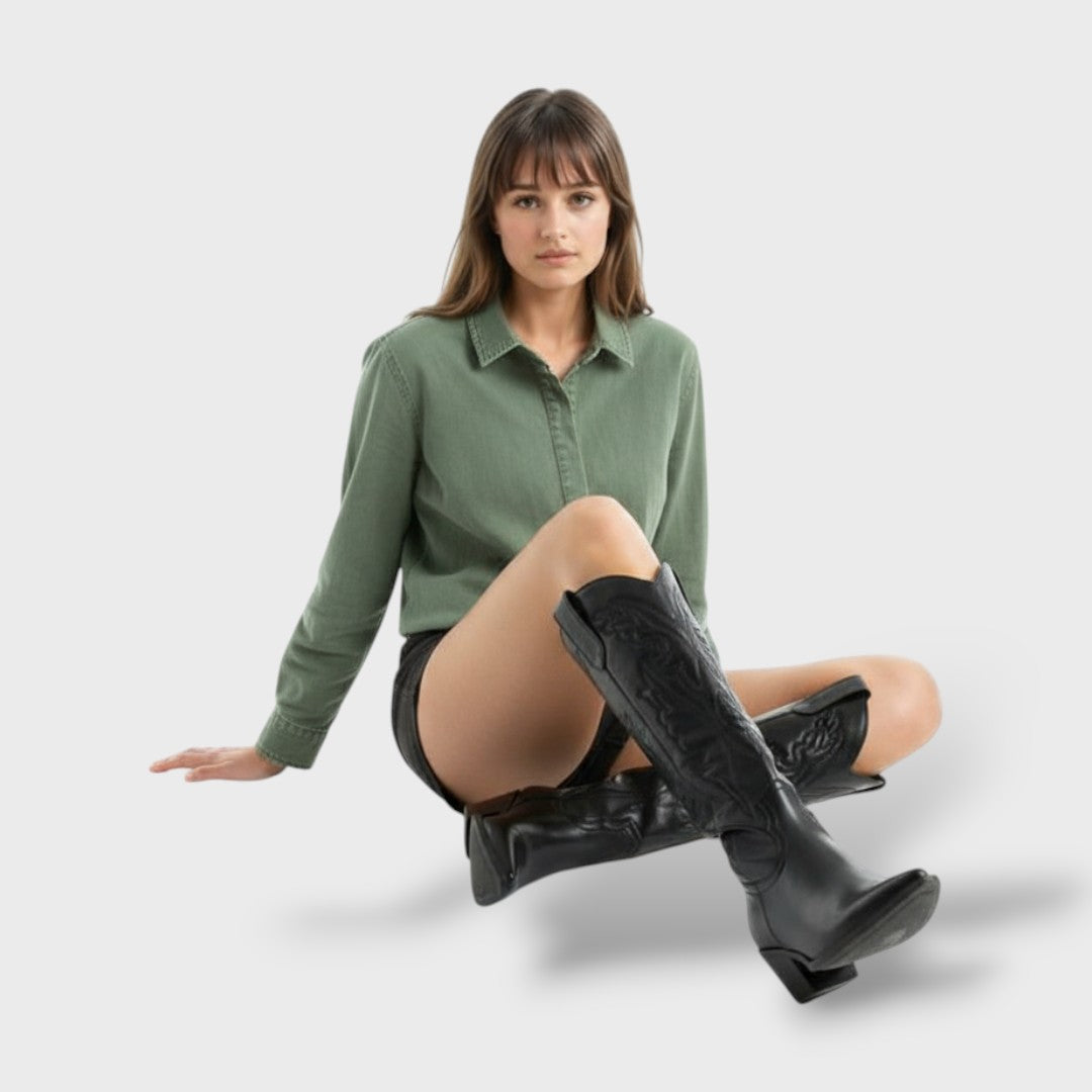 Bottes de Cowboy Hautes Femme Vintage