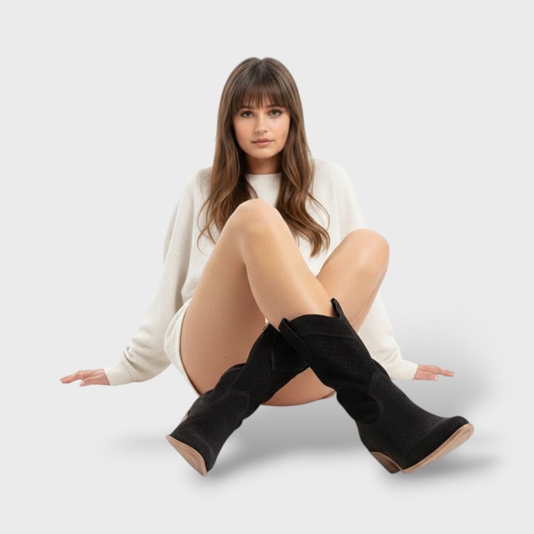 Bottes Cowboy Femme avec Talon Bloc – Style Western Moderne