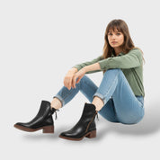 Bottines pour femmes avec talon carré et fermeture latérale