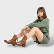 Bottines pour femmes avec talon carré et fermeture latérale