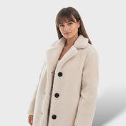 Manteau Long d'Hiver en Faux Cuir