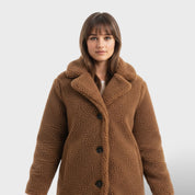 Manteau Long d'Hiver en Faux Cuir