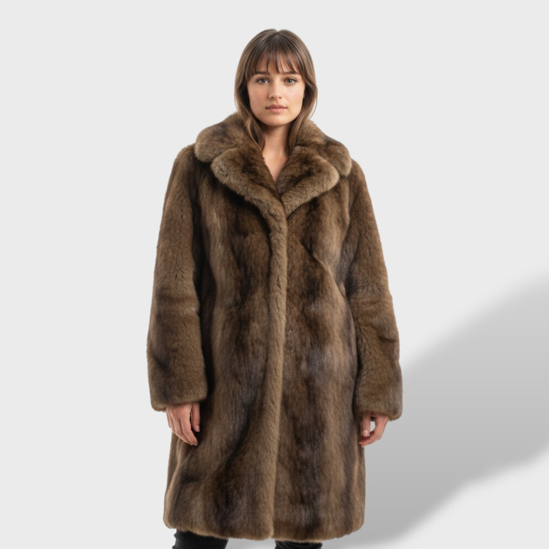 Manteau Long en Fourrure Synthétique Élégante