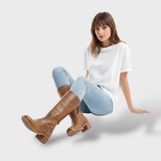 Bottes Hautes Élégantes avec Semelle Structurée