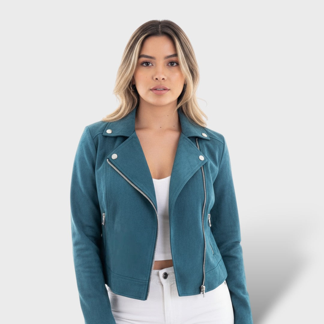 Veste Femme en Suède avec Fermeture