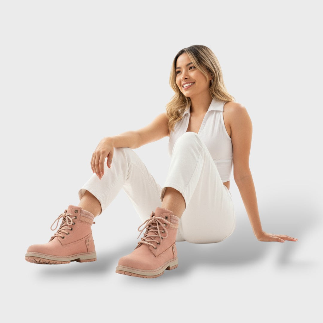 Bottines d'Hiver Femme avec Semelle Épaisse et Doublure Chaude