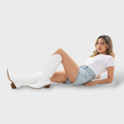 Bottes Hautes Western Femme À Bout Fin