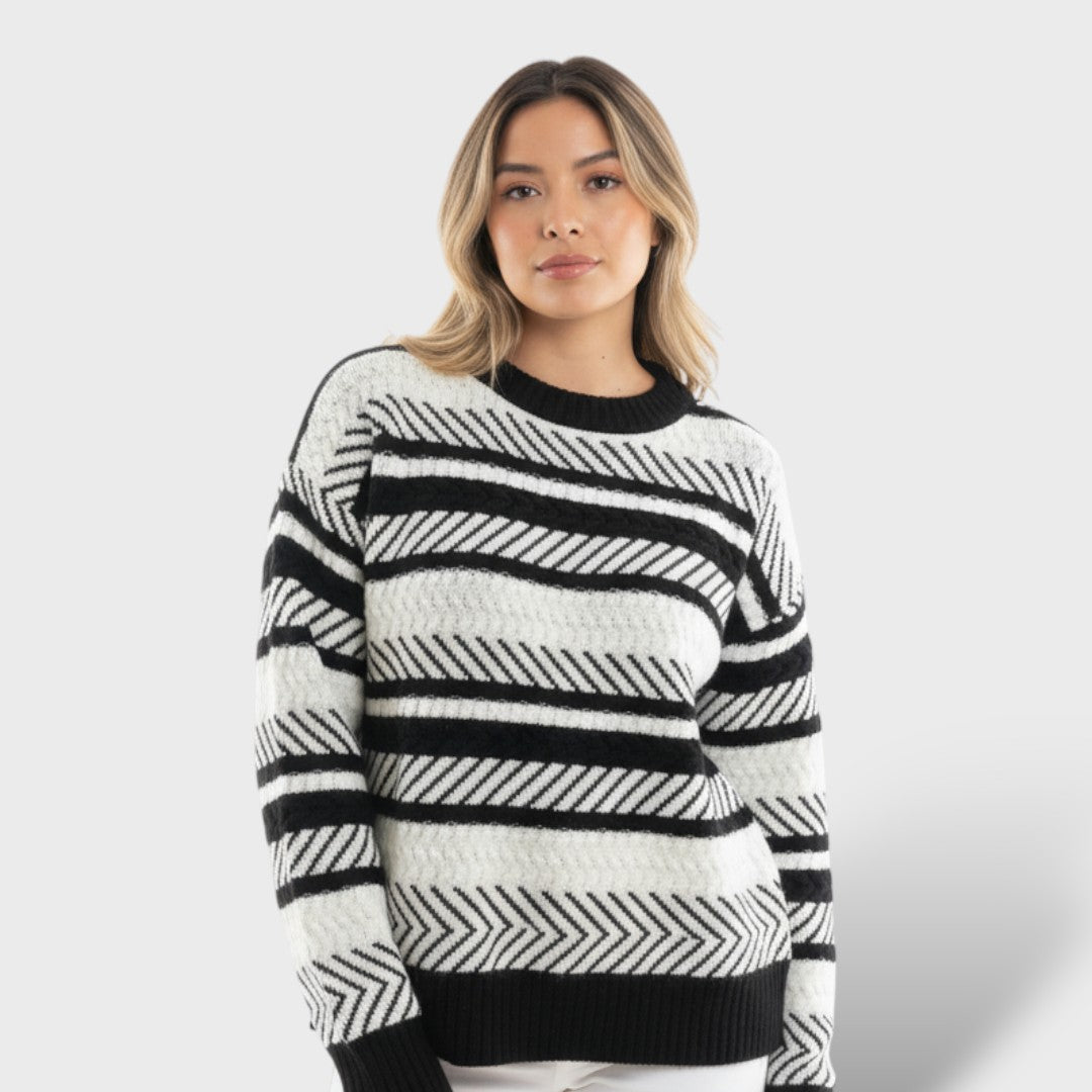 Pull Rayé de Noël pour Femme Moderne