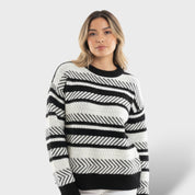 Pull Rayé de Noël pour Femme Moderne