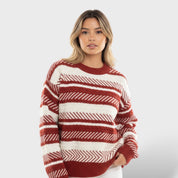 Pull Rayé de Noël pour Femme Moderne