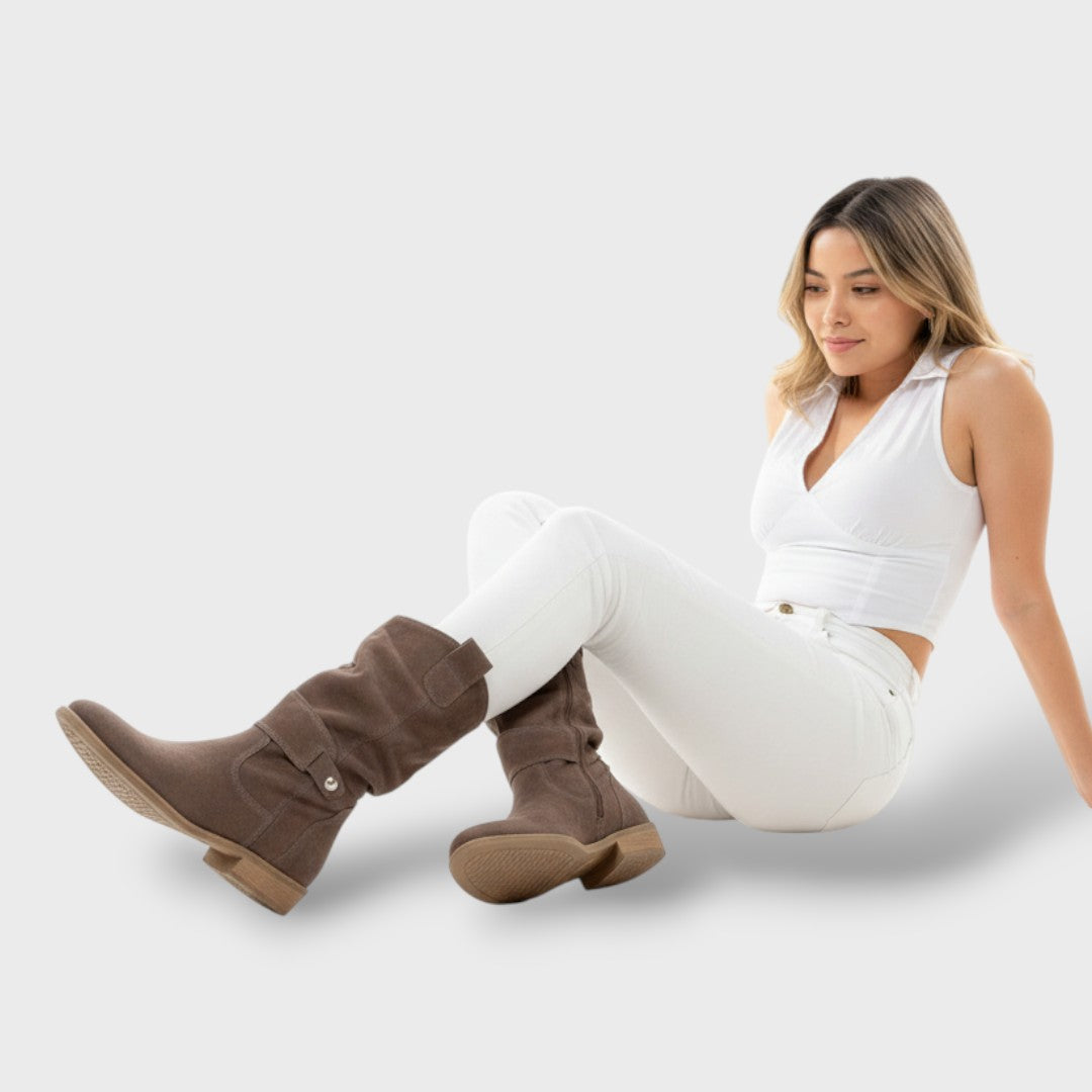 Bottines Femmes en Suède avec Fermeture