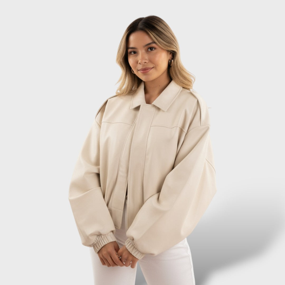 Veste Bomber avec Col et Style Vintage