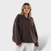 Veste Bomber avec Col et Style Vintage