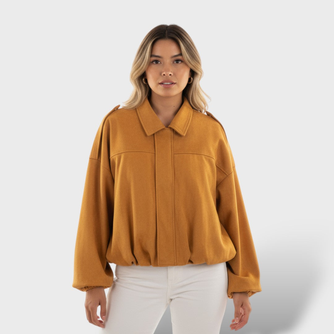 Veste Bomber avec Col et Style Vintage