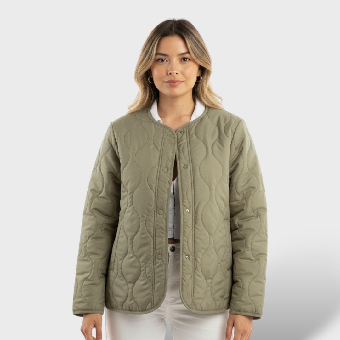 Veste Matelassée avec Design Matelassé et Manches Longues