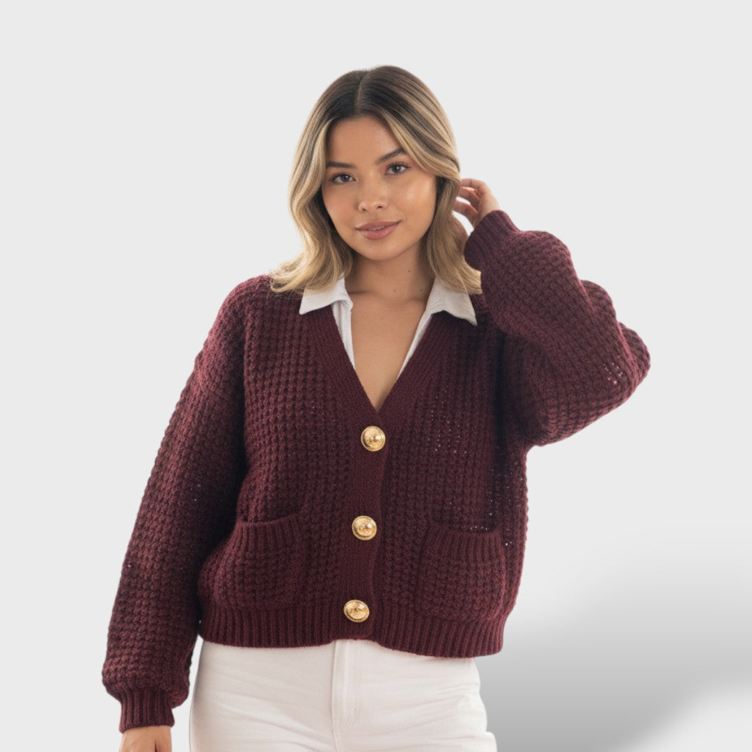 Cardigan Court en Maille avec Boutons