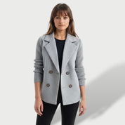 Blazer Femme Élégant Amora avec Manches en Tricot Rayées
