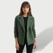 Blazer Femme Élégant Amora avec Manches en Tricot Rayées