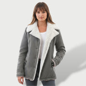 Manteau Long Femme Hiver avec Col Élégant