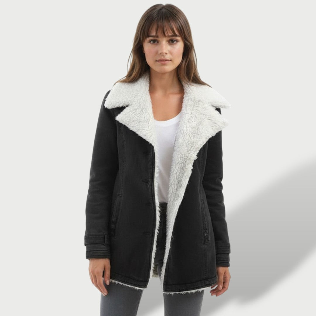 Manteau Long Femme Hiver avec Col Élégant