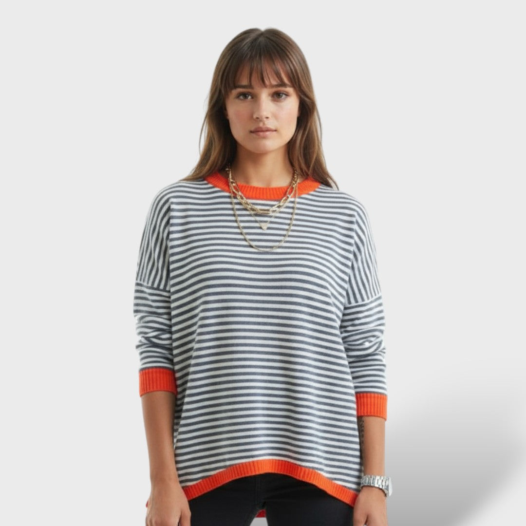 Pull à rayures femme en coton