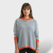 Pull à rayures femme en coton