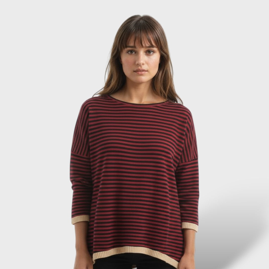 Pull à rayures femme en coton