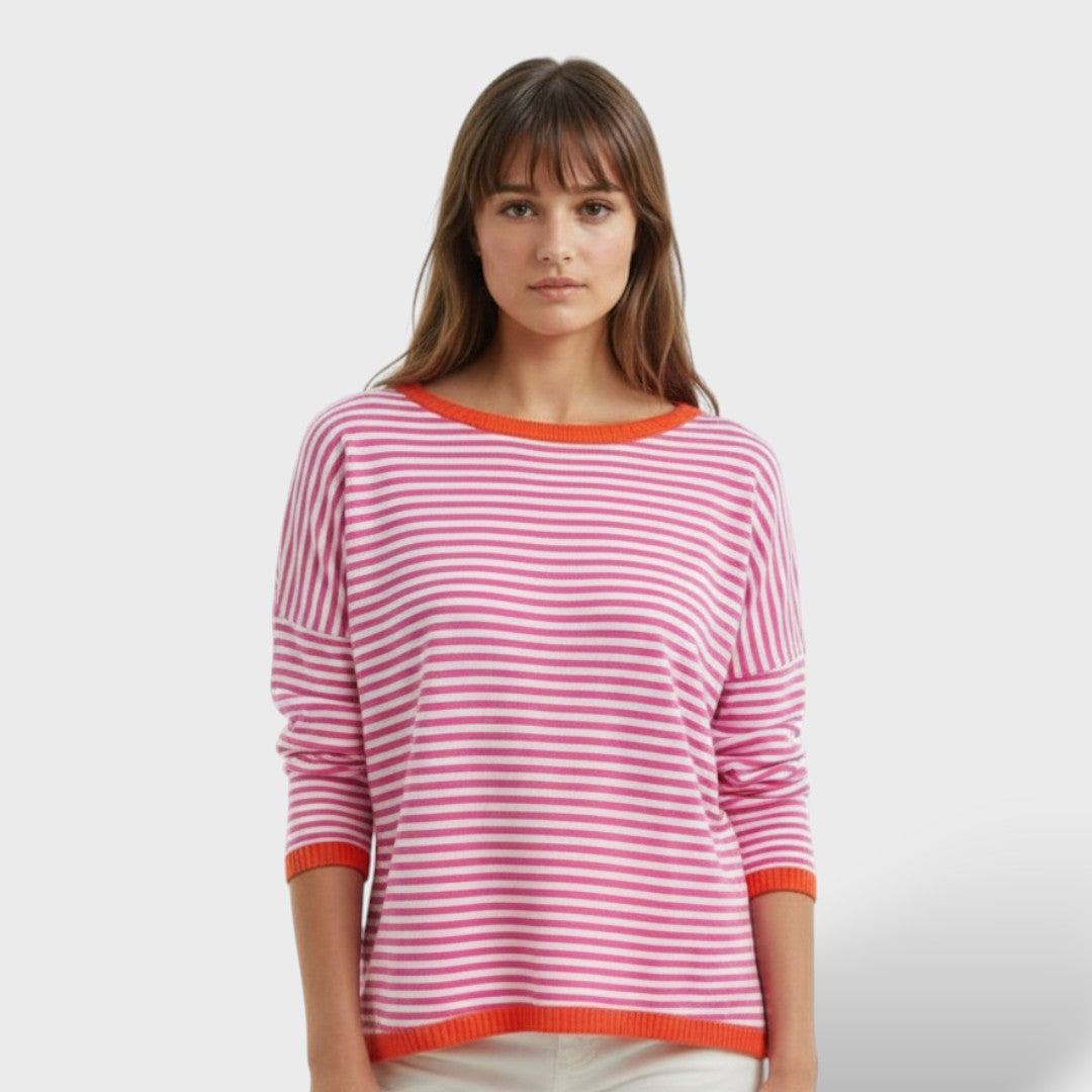 Pull à rayures femme en coton