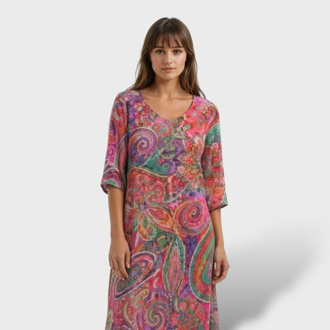 Robe florale élégante femme décontractée