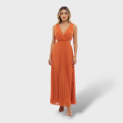 Robe maxi plissée femme élégante