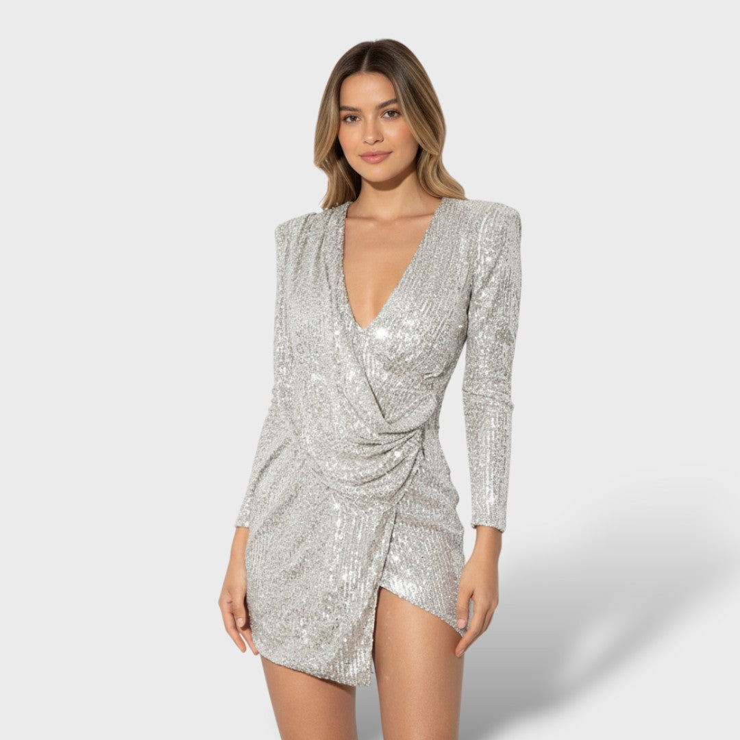 Robe mini élégante à col en V