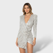 Robe mini élégante à col en V