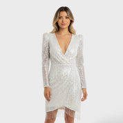 Robe courte élégante décolleté en V