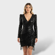 Robe courte élégante décolleté en V