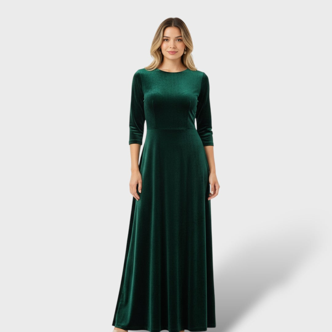 Robe midi élégante à manches longues