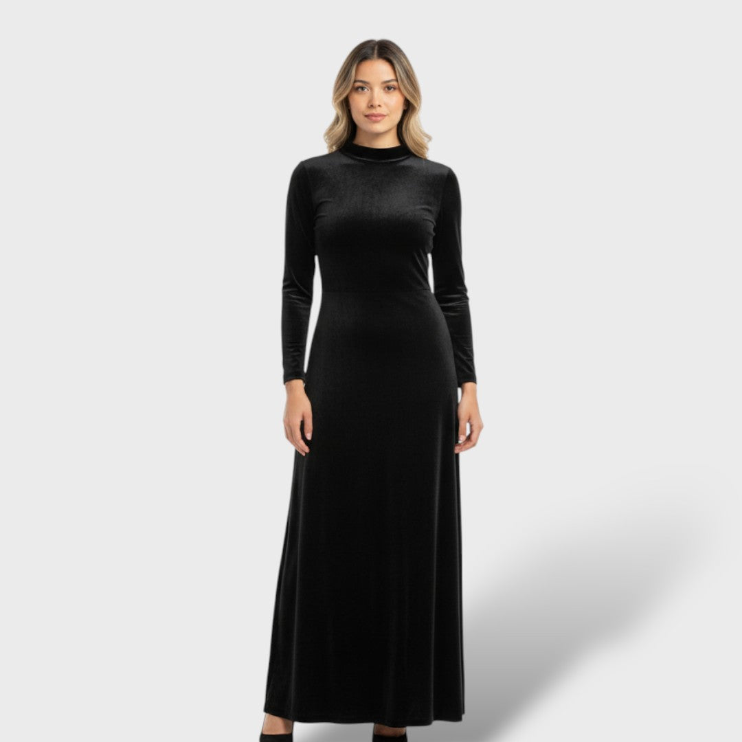 Robe midi élégante à manches longues