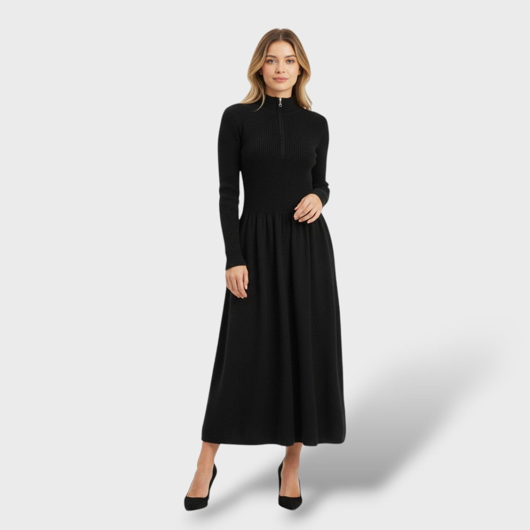 Robe en Laine Mérino Col Haut Femme