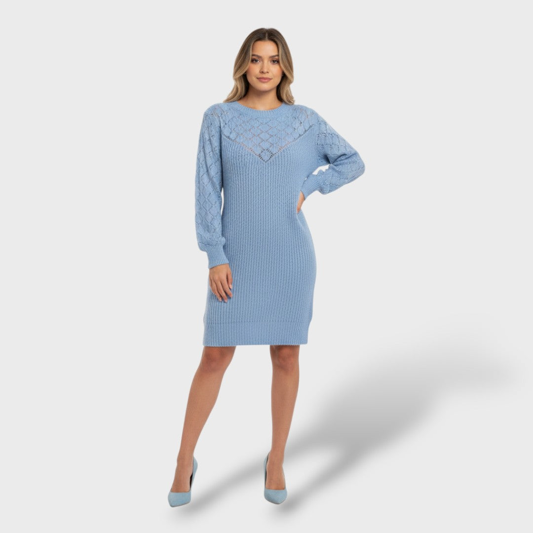 Robe en Laine Épaule Unique Élégante