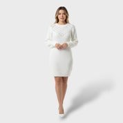 Robe en Laine Épaule Unique Élégante