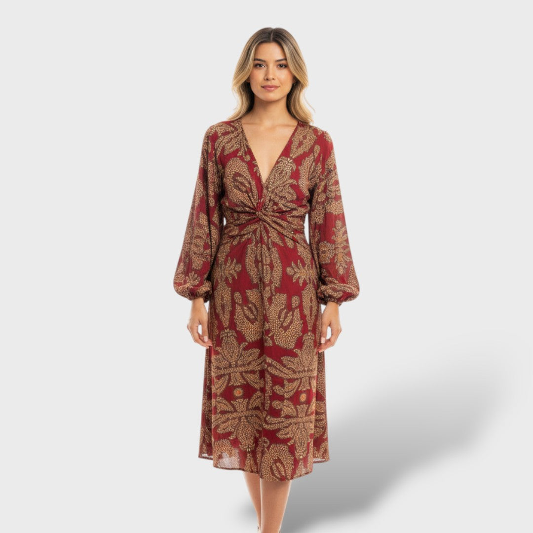 Robe maxi boho enveloppante élégante
