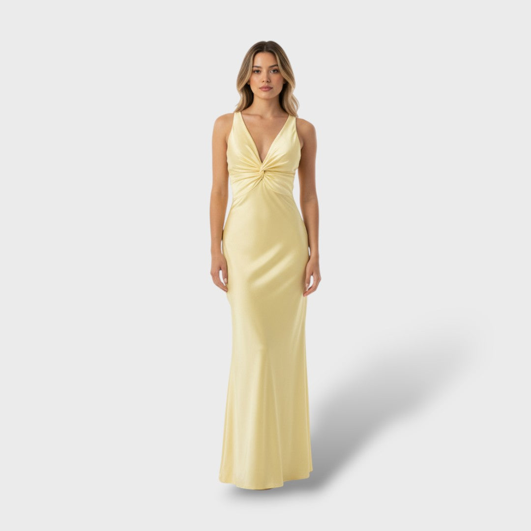 Robe maxi élégante de fête sans manches