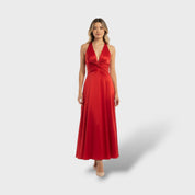 Robe maxi élégante de fête sans manches
