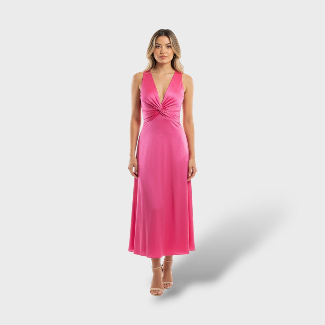 Robe maxi élégante de fête sans manches