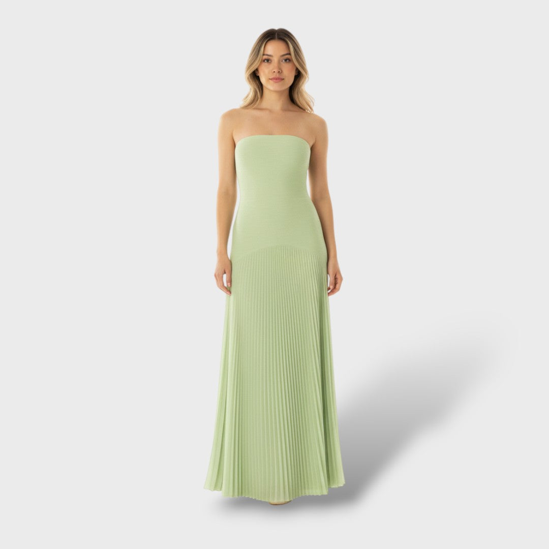 Robe maxi élégante sans manches avec taille basse