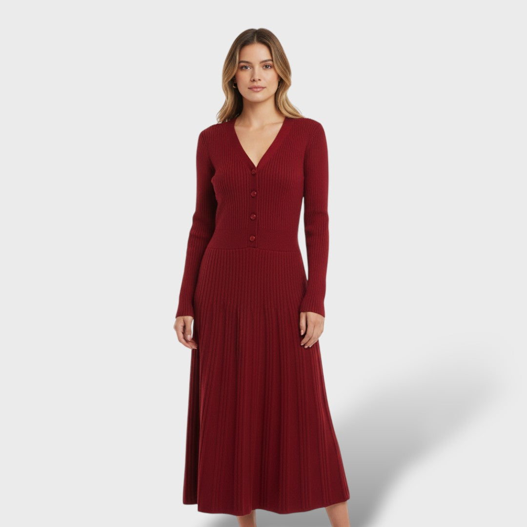 Robe en Laine 100% Femme Col V