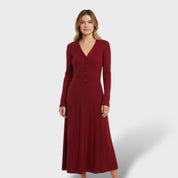 Robe en Laine 100% Femme Col V